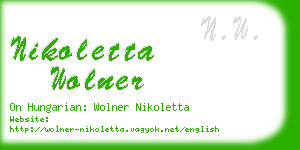 nikoletta wolner business card